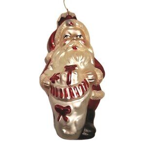 Christopher Radko Hand Blown Shiny Santa Claus Ornament 4 Inches